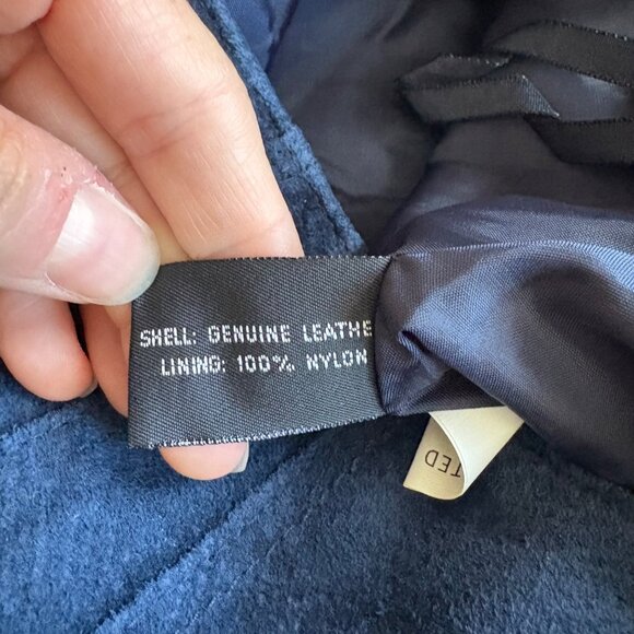 Vintage Express Suede Mini Skirt 80s/90s Navy Blue High-Waisted Pencil Style - Picture 7 of 8